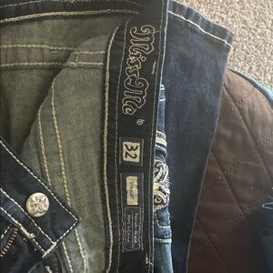 Miss Me Dark and Light Blue Denim Jeans